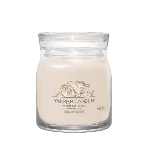 Yankee Candle Duftkerze Signaturein Glas Medium Warm Cashmere, 368 g