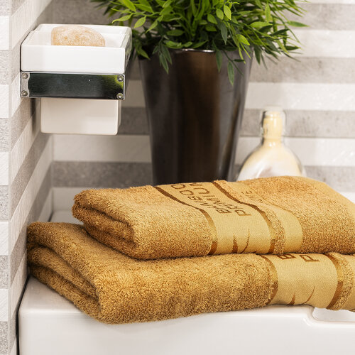 4Home Komplet Bamboo Premium kopalna brisača inbrisača svetlo rjava, 70 x 140 cm, 50 x 100 cm