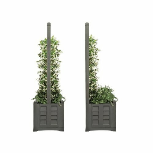Jardinieră cu volum mare și suport ornamental Bama Separe capuccino, 80 x 150 x 42,5 cm