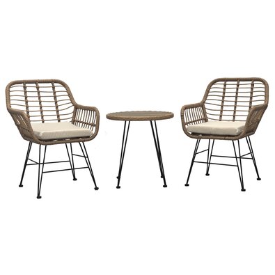 Set de grădină Autronic 1+2, metal, poliratan,natur, AZ-F1208 NAT