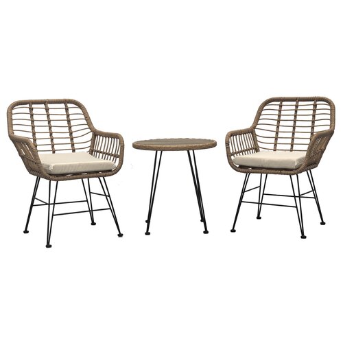 Autronic Kerti szett 1+2, fém, polirattan, természetes, AZ-F1208 NAT