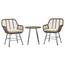 Autronic Set de grădină 1+2, metal, polyrattan,natural, AZ-F1208 NAT