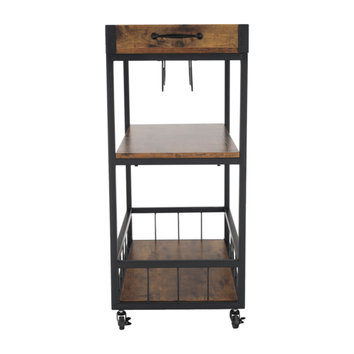 Servierwagen auf Rädern Sandrobraun  ,