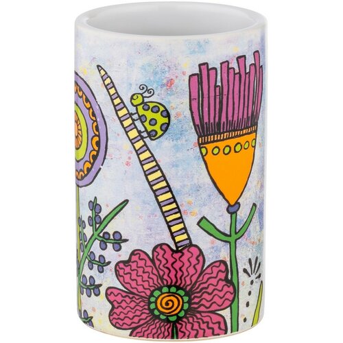 Wenko Керамічна склянка для зубних щіток Flowers
