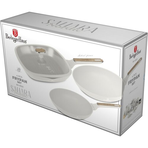 BerlingerHaus Set de tigăi cu suprafață din titan Sahara Nordic, 3+1 buc.