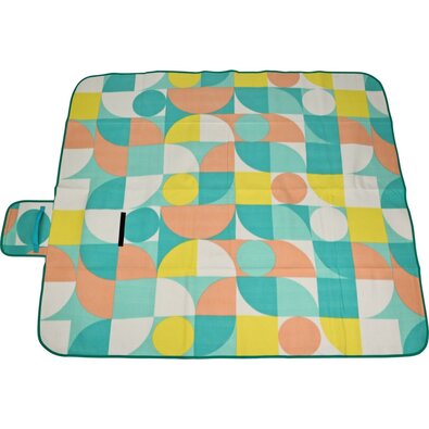 Picknickdecke Retro Würfel 130 x 150 cm, Blau