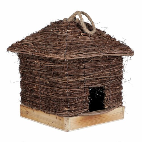 Căsuță pentru păsări din răchită de viță de vie,24 x 30 x 24 cm