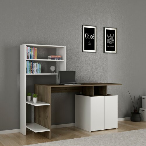 Pracovný stôl Melis Walnut and White