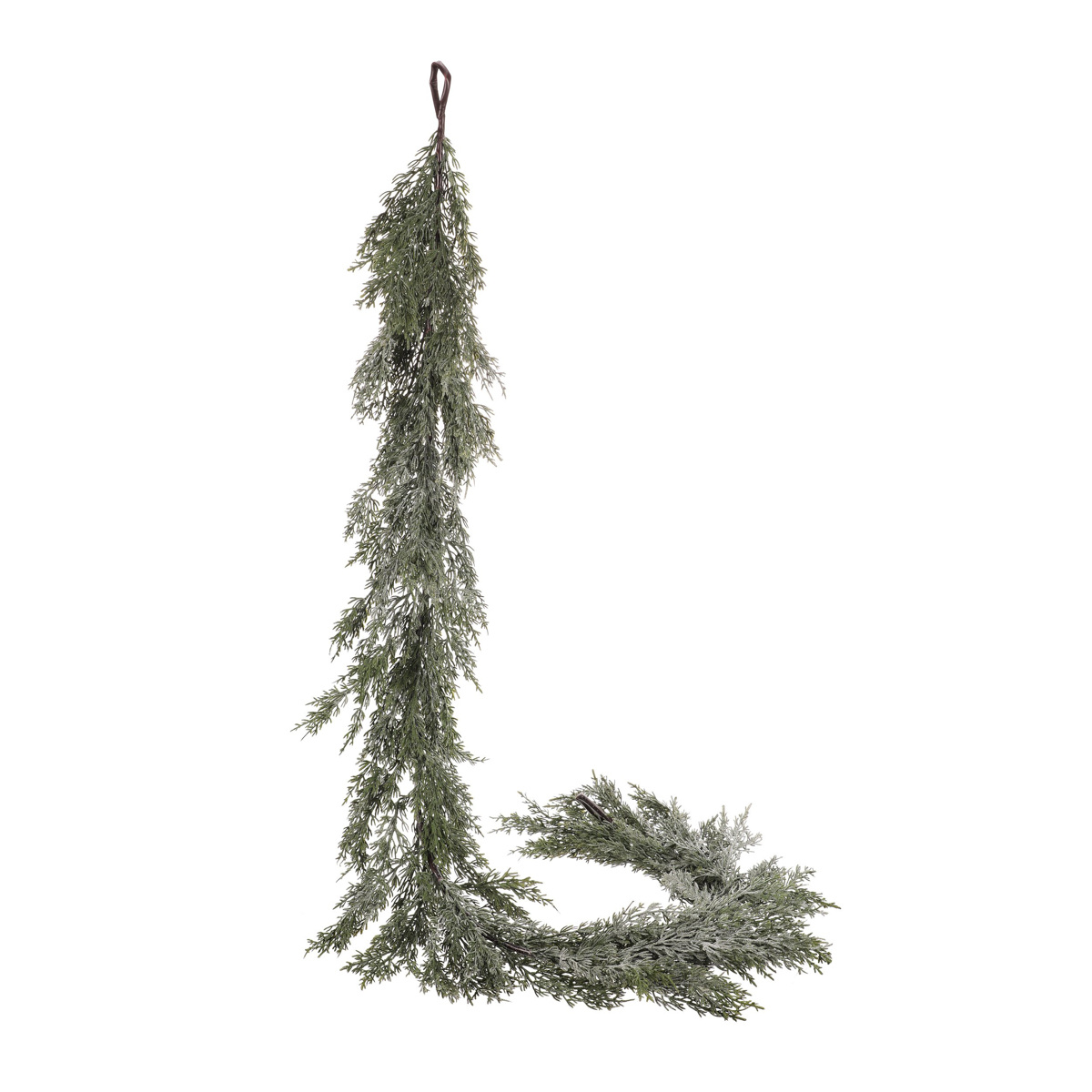 Świąteczna girlanda Tuja, 180 cm, pokryta szronem