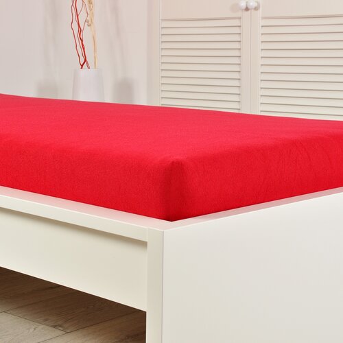 4Home prześcieradło frotte Ideal czerwony, 90 x 200 cm
