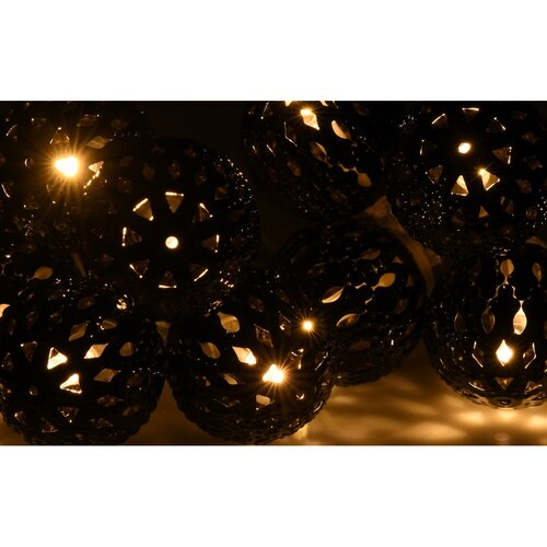 Dekorační svítící LED řetěz Balls, černá