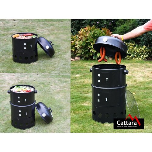 Cattara Gril - dimnica na lesni oglje Pisa 3v1, 40x 80 x 40 cm