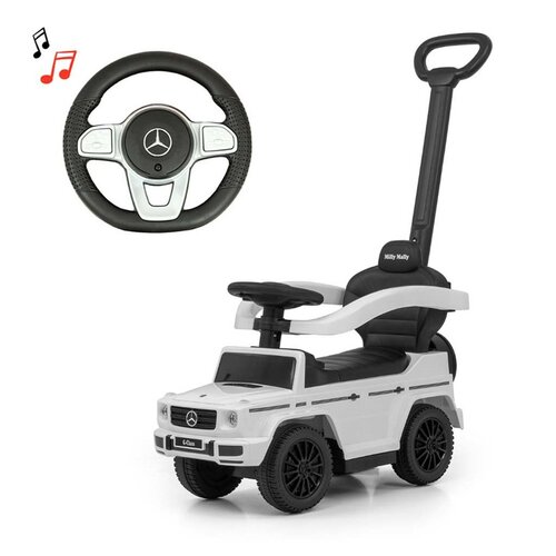 Hulajnoga Milly Mally z prowadnicą Mercedes G350dbiała, 94 x 40 x 86,5 cm