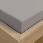Простирадло Kvalitex Satin на гумці світло-сіре, 90 x 200 см