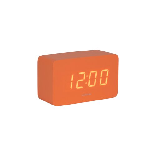 Karlsson 5983OR dizajnové LED hodiny s budíkom oranžová, 10 cm
