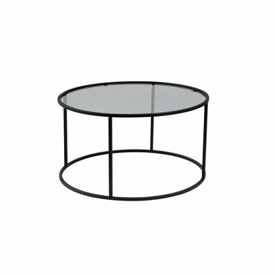 Măsuță de cafea Aurum Black cu sticlă fumurie, 80 cm