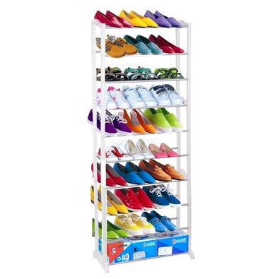 Schuhregal Botis 2 Weiß, 140 cm