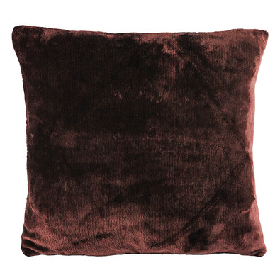 Pernă Micropluș maro închis, 40 x 40 cm
