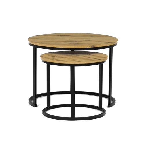 Couchtisch-Set, Wild Eiche, 2 Stück