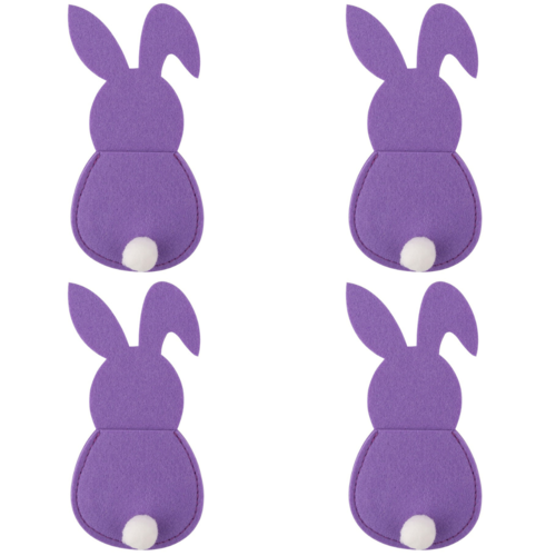 Altom Set de buzunare pentru tacâmuri Iepure, 4buc., 15 x 8,5 cm, violet