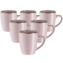 Mäser Kubek ceramiczny Metallic RIM Pink, 0,4 l,6 szt., różowy