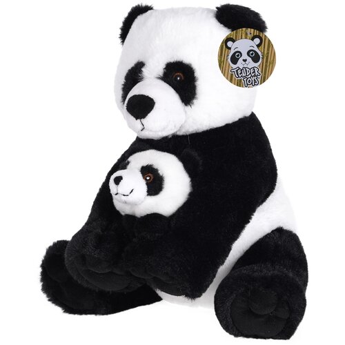 Pluszowy niedźwiedź Panda z dzieckiem, 27 cm