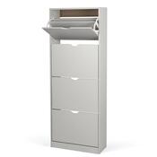 Výklopný botník POINT Slim 4, světle šedá