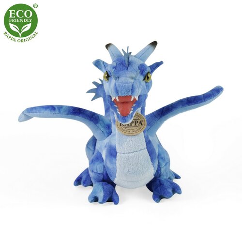 Jucărie pluș Rappa dragon albastru, 40 cm  ECO-FRIENDLY