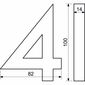 Hausnummer 8 aus Aluminium, 3D gebürsteteOberfläche