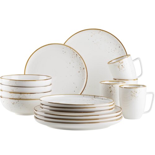 Mäser Set de 16 piese de vase Pintar White cupuncte maro