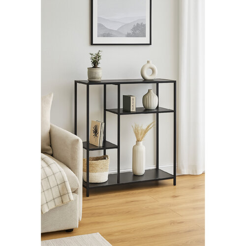 Kovový regál LOFTY GRID SHADOW, 86 x 80 cm, černá