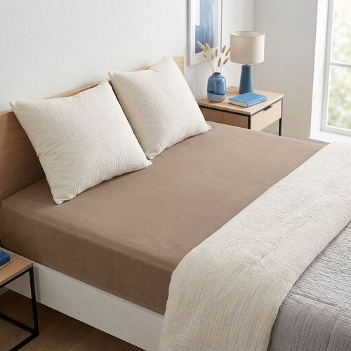 Cearșaf de pat 4Home Lycra nuc, 90 x 200 cm