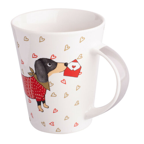 Altom Porzellanbecher Dackel, 300 ml
