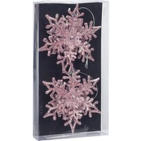 Set decorațiuni de Crăciun Fulg 11 cm, 2 buc., roz