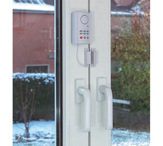 Alarm na okna a dveře s číselným kódem, Conrad, bílá