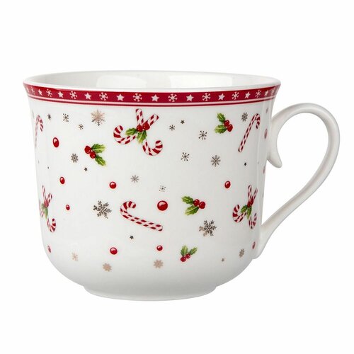 Ceașcă jumbo cu farfurioară din porțelan Altom Christmas tree, 350 ml