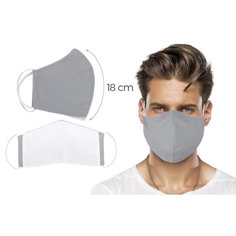Szájmaszk pamut UNI szürke - nagy, XL