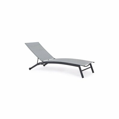 Gartenliege mit Rollen, grau, 195 x 90 x 63 cm