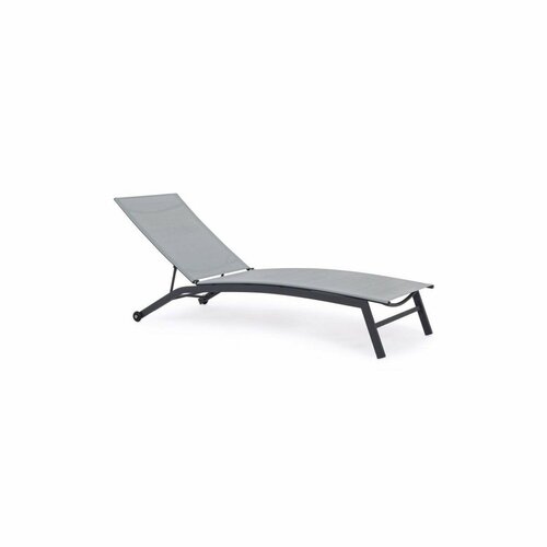 Șezlong de grădină cu roți, gri, 195 x 90 x 63 cm