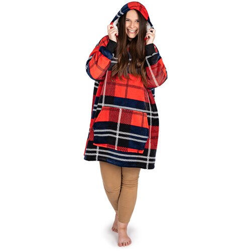 4Home Bluza z barankiem mikroplusz Krata , uni L męska