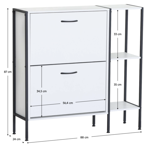 Botník SOVIO, 2 etaje, alb