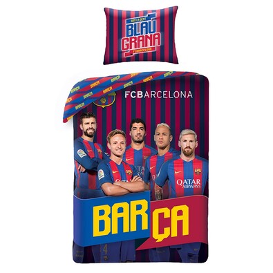 Bavlněné povlečení FCB Barca, 160 x 200 cm, 70 x 80 cm