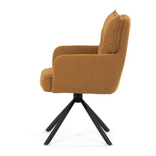Set de scaune de sufragerie cu mecanism deîntoarcere HC-X1128 YEL2, manșestru, 2 buc.