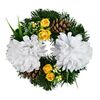 Coroană funerară Crizanteme albe, 20 cm