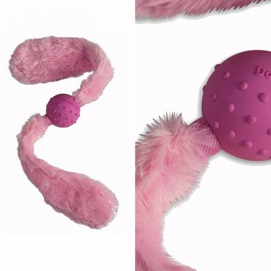 Preťahovacia hračka pre psov - chvostík REBEL DOG, ružová