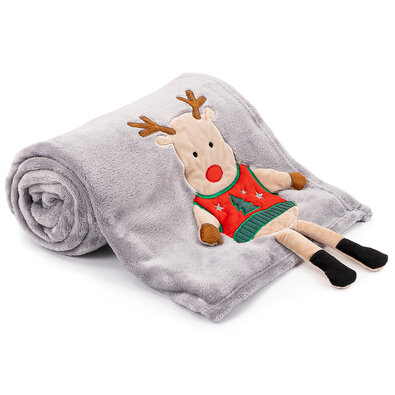 4Home Weihnachtsdecke Xmas Reindeer, 150 x 200 cm
