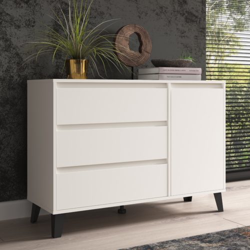 Komoda BOGAN 1D3S, bílá