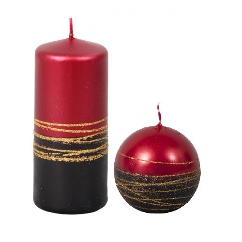 Božična sveča Lumina Gold valj, rdeča