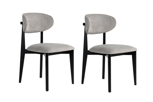 Zestaw krzeseł do jadalni Lionte Grey and Black, 2 szt.