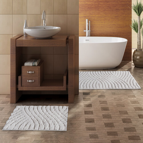 4Home Badteppich-Set Welle, 50 x 60 cm, 60 x 100 cm